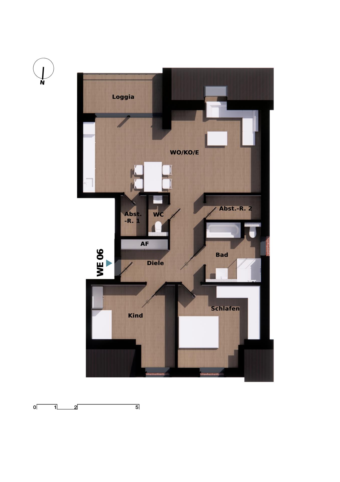 2. Obergeschoss rechts Wohnung 6